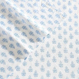 Laura Ashley - Queen Sheet Set, Crisp & Cool Sheets w/a Naturally Smooth Cotton Percale Feel, Deep Pocket, Bed Sheets with Matching Pillowcases & Fitted Sheet (Francesca Blue) Laura Ashley