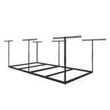 eShelf 4x8ft Overhead Garage Storage Rack Wooden Decking Not Included, Heavy Duty Metal Rack, Adjustable Ceiling Dropdown, 600lbs Weight Capacity (Black) eShelf