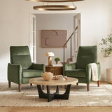 mopio Arthur Recliner Chair with 3 Positions, Accent Armchair, Mid Century Modern Reading Chair, High Back Padded Support Comfy Sleeper Armchair (Olive Green Velvet)