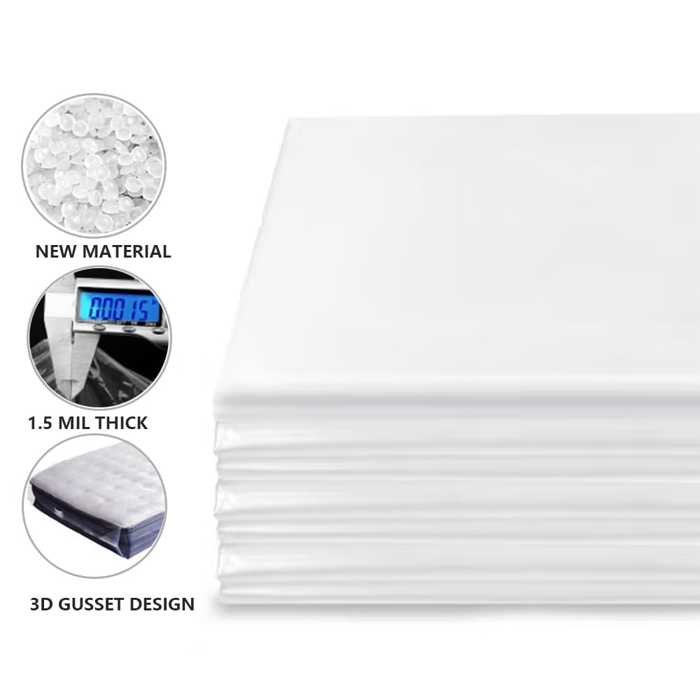 Plastic Mattress Bag for Moving Storage, Mattress Protector Cover ,Mattress Bag for Disposal (Queen) SANEMBER