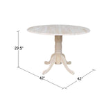 International Concepts 42" Dual Drop Leaf 2 Madrid Chairs Dining Table, Unfinished IC International Concepts