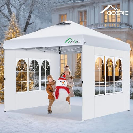Acepic 2Pcs Instant Canopy Tent Sidewalls for 10x10 Pop-Up Canopy, Garden Gazebo, 210D Oxford Fabric Waterproof, White (Canopy Tent NOT Included) Acepic