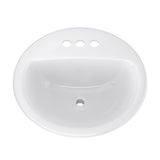 PROFLO PF194R Rockaway 19" Circular Vitreous China Drop In Bathroom Sink with Overflow and 3 Faucet Holes at 4" Centers - White ProFlo