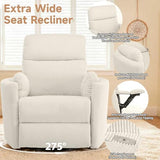 GNMLP2020 Power Rocking Chair Nursery, Oversized Rocker Recliner for Adults, Wide Swivel Rocker Recliner with USB, 2 Pillows, Electric Barrel Armchair Single Sofa for Living Room Bedroom, Beige