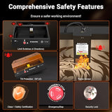 Mecpow X4 Pro 40W/20W Laser Engraver with Air Assist, Enclosed Laser Cutter with Camera and Led Lights, 30000mm/min Speed Laser Engraving Machine with Auto Fan for Metal and Wood, Acrylic,etc. Mecpow