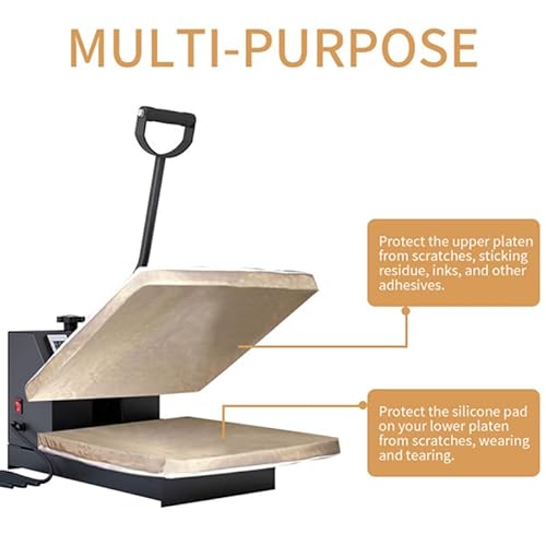 XEUZK Press Platen Wrap Cover Kit, 2 Heat Press Platen Wrap Cover (15Inch), 3Pack Teflon Sheet for Heat Press Heat Resistant Gloves with Silicone Bumps 2 Rolls Heat Resistant Tape & Sublimation Pencil XEUZK
