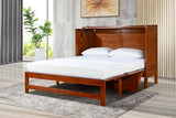 Mega Solutions Amalfi Murphy Cabinet Chest Desk Bed with Drawers & USB Charging Station (Queen Size, Cherry) Mega Solutions