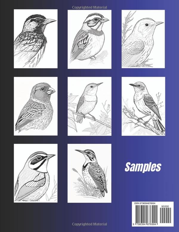 North American Songbirds: Coloring Book for Adults Majosta