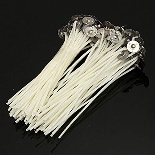 30 Pcs 4 inch Candle Wicks, Natural Cotton Low Smoke Candle Wicks Pre Waxed Candle Wicks for Soy Beeswax Candle Making White Bluelans