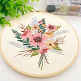 Silentsea Embroidery Kit, Floral and Nature Designs, with Hoops, Needlework Pattern Set (Flower)