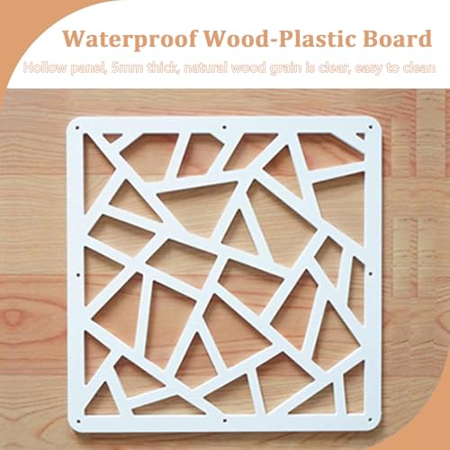 Hanging Room Divider Panel, Hanging Wall Divider Room Partition 28 Pieces Wood-Plastic Panel Screen Home Office Decoration(Natural) OWUSUH