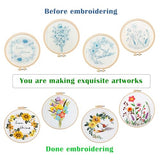 Vigdit 4 Pack Embroidery Kit for Beginners, Needlepoint Cross Stitch Kit for Adult Beginner, Easy DIY Hand Embroidery Starter Kit with Stamped Floral Pattern Embroidery Hoop Tools and Instruction