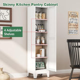 Bevivog Tall Bathroom Storage Cabinet, 67" Narrow Metal Storage Cabinets, Freestanding Tall Linen Cabinet, Slim Kitchen Pantry Cabinets with Shelves Bevivog