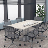 SKUTCHI DESIGNS INC. 6 Person Rectangle Conference Table with Matte Black Square Metal Base | Harmony Series Meeting Tables for Offices, Training Rooms, and Homes | White - 6' SKUTCHI DESIGNS INC.