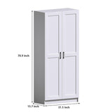 White Tall Kitchen Pantry Cabinet Organizers and Storage with Doors and Adjustable Shelves，Wood Large Gabinetes Para Cocina Office Bookshelf for Laundry Room Cabinets (31.5”W*15.7”D*71”H) Fenghua Lizhi