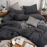 PURE ERA Jersey Knit Duvet Cover Set 100% T-Shirt Cotton Super Soft Comfy 3pc Bedding Set with Zipper Closure (Heather Charcoal Grey, Queen) PURE ERA