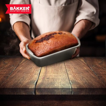 Bakken- Swiss BAKKENMASTER Loaf Pan Set 4-Piece - Deluxe Nonstick Carbon Steel Bakeware for Perfect Bread and Cakes – Dishwasher Safe, Premium Pans for Home Baking