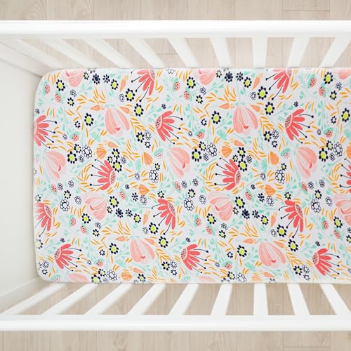 HonestBaby Unisex-Baby Fitted Crib Sheets Set Standard Mattress, 100% Organic Cotton Baby Boys, Girls, Neutral, 1 Pack - Kentucky Blue, One Size HonestBaby