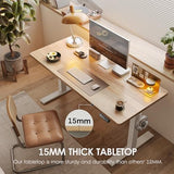 TIQLAB 55 * 28 Inches Standing Desk, Adjustable Height Stand up Desk,Sit Stand Home Office Table with Splice Board, Maple TIQLAB