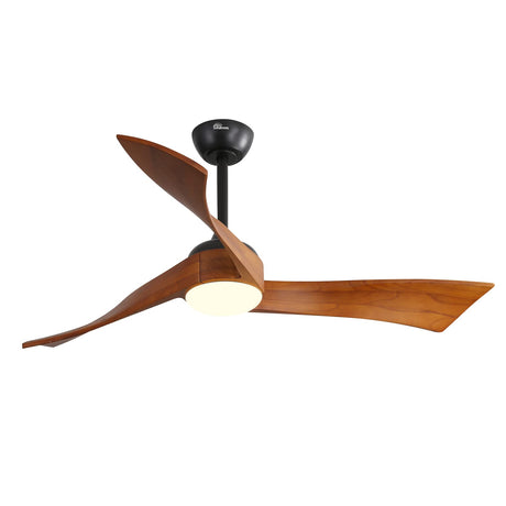 Sofucor 52 Inch Ceiling Fan with Light and Remote - 3 Solid Wood Blades, Quiet DC Motor, 6 Speeds 5500CFM, Dimmable Tri-Color LED with Memory, Timer & Reversible for Living Room, ETL, Walnut Wood Sofucor