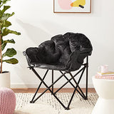 Urban Shop Sherpa Club Chair, Black 31.8D x 28.7W x 35.4H in Urban Lifestyle