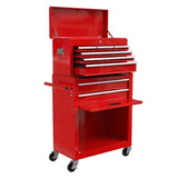 WTRAVEL High Capacity Rolling Tool Chest with 8-Drawer Tool Box on Wheels Multifunctional Tool Cart Mechanic Tool Storage Cabinet for Garage, Warehouse, Workshop, Repair Shop (Red) WTRAVEL