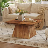 LITTLE TREE Vintage Solid Wood Coffee Table, 31.5" Square Coffee Table for Living Room, Classic Living Room Center Tables, Brown Modern Design Home Furniture LITTLE TREE