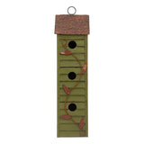 Glitzhome 18" H Green Window-Blinds Distressed Solid Wood Birdhouse for Outside Glitzhome