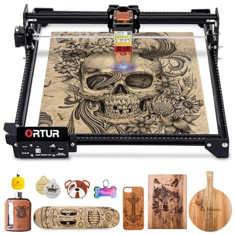 Laser Engraver, Ortur Laser Master S2 LU2-2, 2100mW Laser Cutter and Engraver CNC Machine for DIY, Wood, Leather, etc. (390*410mm), Laser Class 4 Ortur