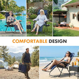 NEWBULIG Zero Gravity Chair Set of 2, Lounge Chair Folding Portable Adjustable Camping Reclining Chairs with Adjustable Pollow, Mesh Back, Cup Holder Trays Lawn Patio Chair for Pool Beach