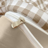 Nayoroom Gingham Duvet Cover Twin Size Brown Tan Plaid Checkered Comforter Cover Grid Farmhouse Bedding Set 2 Pcs Soft Breathable Washed Microfiber Gifts for Women Men Nayoroom