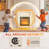 HOMCOM 27" Electric Fireplace with Mantel Surround, 1400W Replaceable Fireplace Insert Heater with Realistic Log and Flame Effect, Remote Control, Freestanding Fireplace Heater for Living Room, White HOMCOM