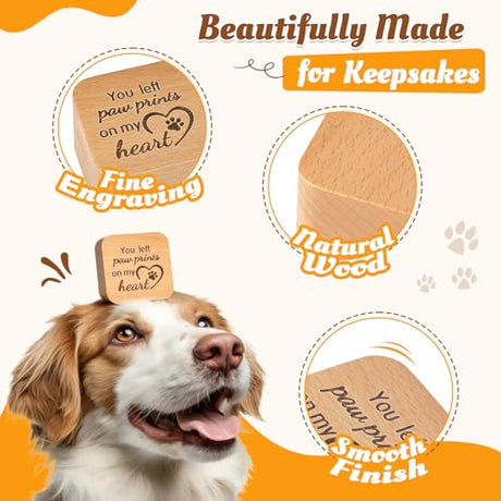 BluBrk Pet Fur Keepsake Box, Wooden Memorial Box for Dog & Cat Hair, Whiskers, Teeth & Tags, Sympathy Gift for Pet Loss BluBrk