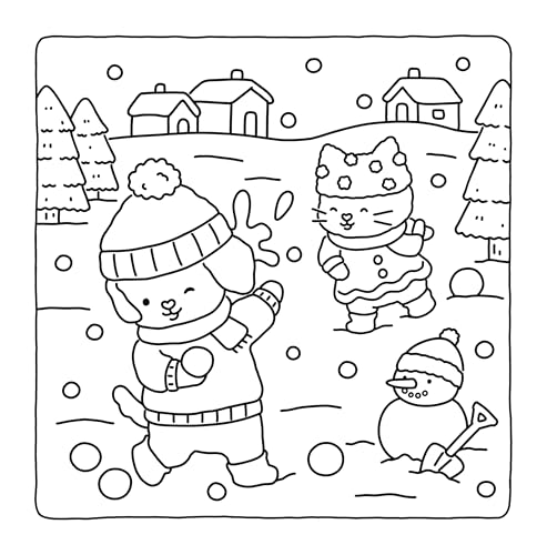 Fuzzy Hygge: Christmas Vibes Coloring Book for Adults & Teens Featuring Cozy Festive Holiday Winter Scenes with Adorable Animals Characters (Fuzzy Friends Coloring)