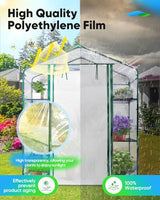 Quictent 56x29x77 in Portable Walk-in Greenhouse Mesh Door 3 Tiers 4 Shelves, Garden Plant Green House for Indoor Outdoor , 8 Stakes 4 Ropes, Clear Quictent