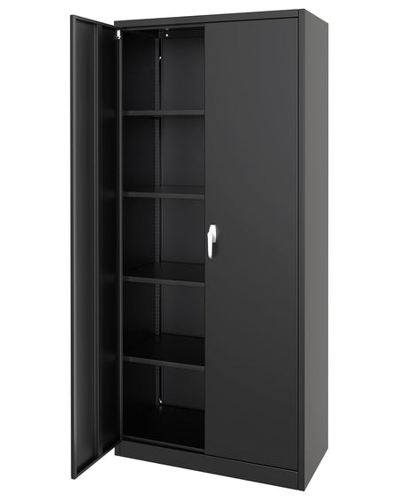 GarveeHome Metal Storage Cabinet with Lock, Steel Tool Cabinet with 4 Adjustable Shelves and 4 Adjustable Feet,Storage Organization for Home, Garage, Office, Shop 71" H GarveeHome