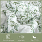 WONGS BEDDING Quilt King Size, Sage Green Quilt Bedding Set with 2 Pillowcases, Botanical Quilt for King Bed, Soft Microfiber Lightweight Coverlet Bedspread for All Season (110"×90", 3 Pieces) WONGS BEDDING
