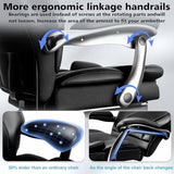 600lbs Big and Tall Office Chair for Heavy People,Heavy Duty Comfy Executive Office Desk Chair with Adjustable Lumbar Support,High Back Reclining PU Leather Computer Chair,Metal Base (Classic, Black) WAILOR