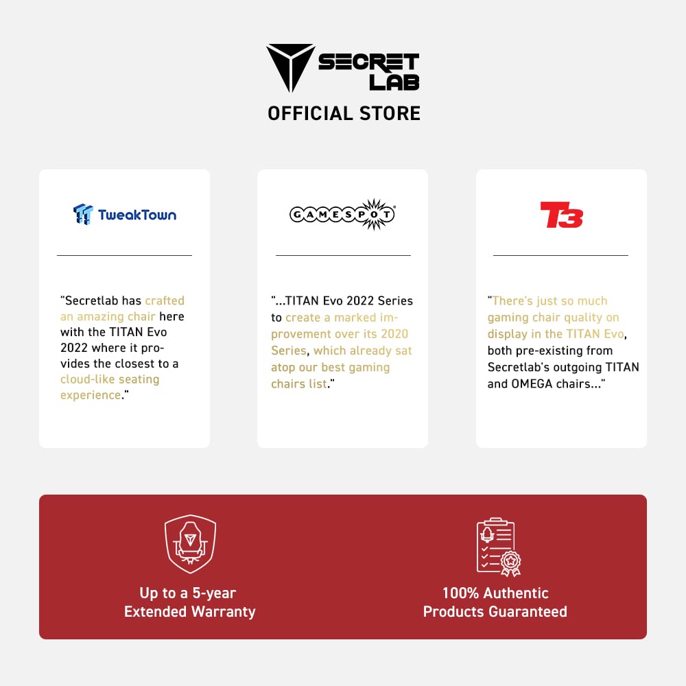 Secretlab Titan Evo Artic White Gaming Chair - Reclining, Ergonomic & Comfortable Computer Chair with 4D Armrests, Magnetic Head Pillow & 4-Way Lumbar Support - White - Fabric Secretlab