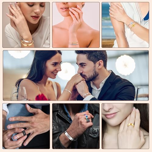 Quelay 47 Pcs Laser Engraving Blanks Jewelry Blanks for Laser Engraving Include Necklace Bracelet Ring Keychain Pendant with Scissors Marking Paper for Gift Making DIY Crafting Supplies Quelay