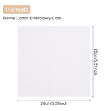 BENECREAT 14 Pieces White Cotton Embroidery Fabric, 7.9Inch Square Ramie Cotton Cloth for Handmade Embroidery Flower Pot Decoration BENECREAT