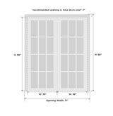 SARTODOORS Sliding Closet Bypass Doors 72 x 96 with Hardware | Quadro 4111 White Ash | Sturdy Top Mount Rails Moldings Trims Hardware Set | Modern MDF Solid Bedroom Wardrobe Doors SARTODOORS