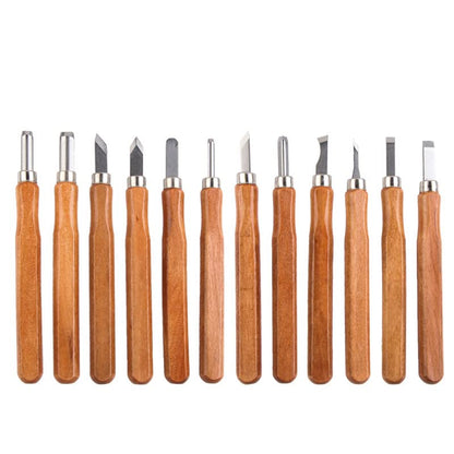 12pcs Wood Carving Tools Set, Professional Wood Gouge Tools, Full Size Wood Carving Knifes for DIY Sculpture Carpenter Beginner, Hobbyists, Professionals, Artistic, Gifts for Him, Father's Day