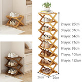 YYW Shoe Rack, Foldable Bamboo Shoes Shelf, Freestanding Shoe Storage Organiser for Entryway, Hallway, Bedroom, Closet (Brown, 6 Layers) YYW