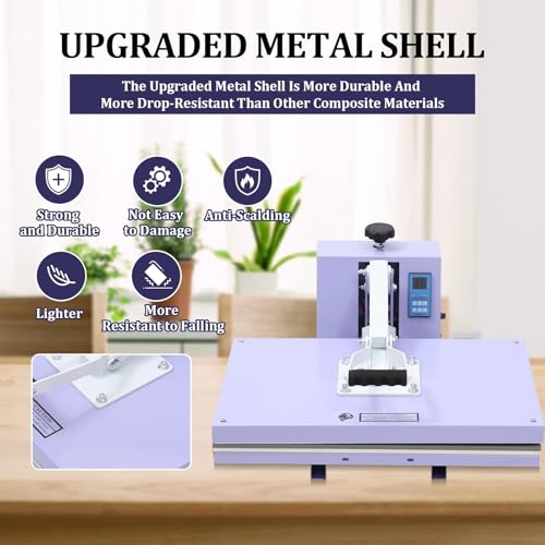 STMHOM Heat Press 16x24, Clamshell Heat Press Machine for T Shirts, Fast Heating Manual Heat Transfer Press for Sublimation and Vinyl, Compact Shirt Press for Home and Small Business STMHOM
