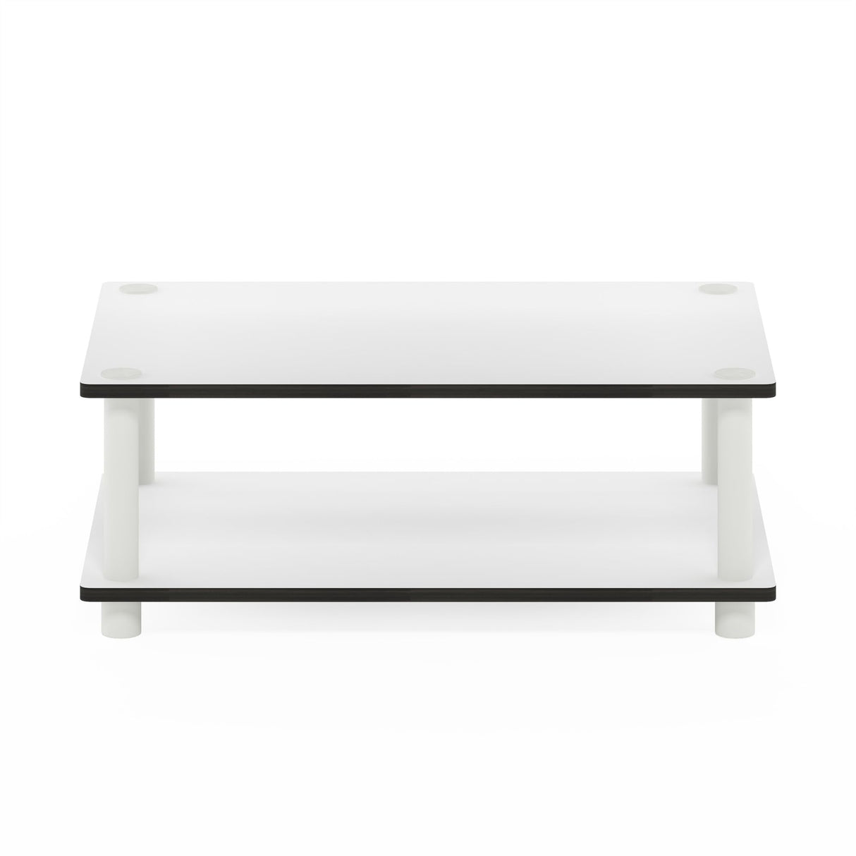 Furinno 11172 Just 2-Tier No Tools Coffee Table, White w/White Tube Furinno