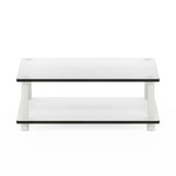 Furinno 11172 Just 2-Tier No Tools Coffee Table, White w/White Tube Furinno