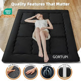 GORTUPI Japanese Floor Mattress,Futon Mattress 3" Black Thicken 100% High Density Comfortable Foam,Foldable Tatami Mat Sleeping Pad,Portable Floor Mattress Sleeping Pad for Adults,Twin Size 39"x 80" GORTUPI