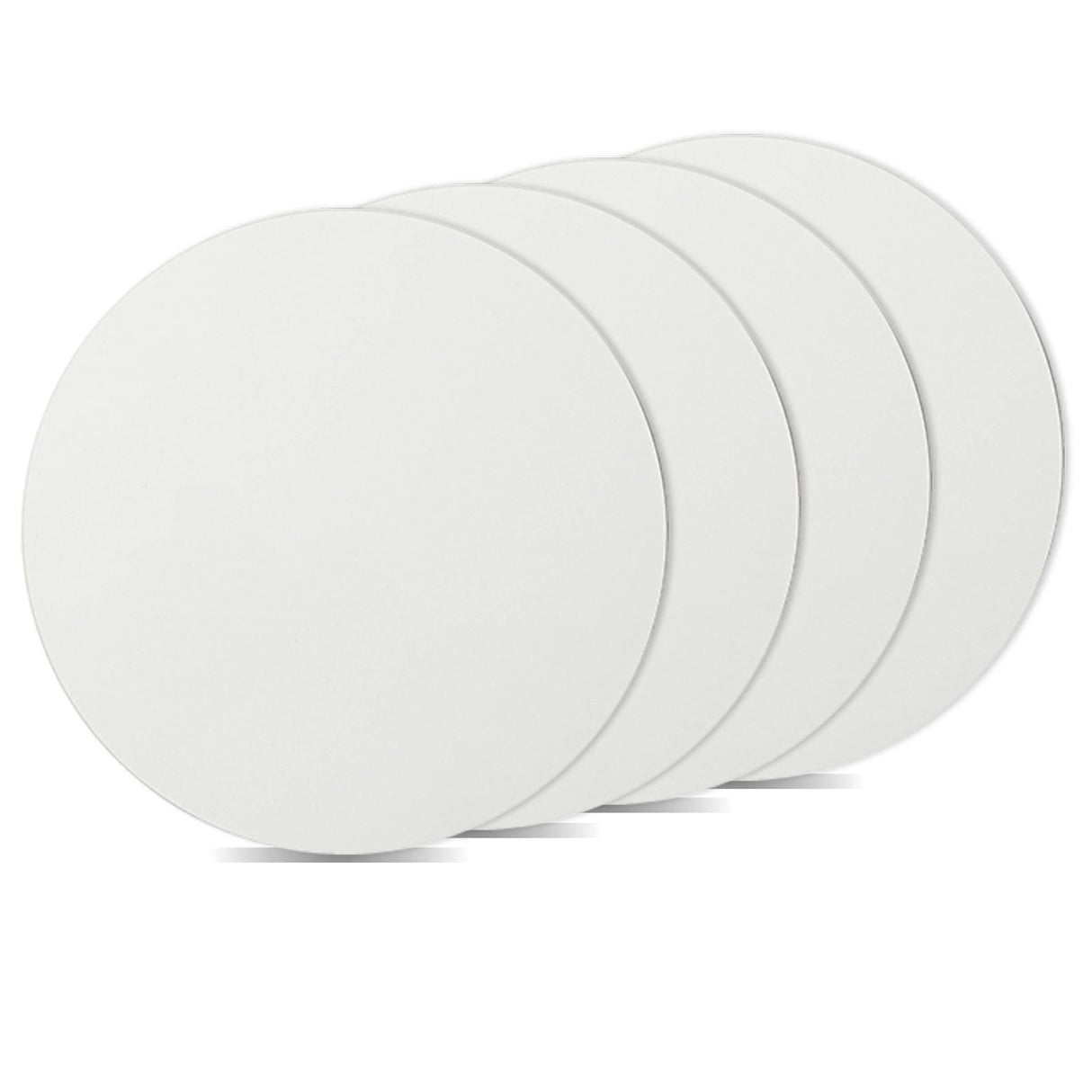 PYD Life 4 Pack Sublimation Photo Frame Home Decor Blanks 10" x 10" Round 0.6 Inch Thickness MDF Hardboard White Wall Hanging with Stand for Heat Press Machine Heat Transfer PYD Life