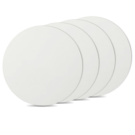 PYD Life 4 Pack Sublimation Photo Frame Home Decor Blanks 10" x 10" Round 0.6 Inch Thickness MDF Hardboard White Wall Hanging with Stand for Heat Press Machine Heat Transfer PYD Life